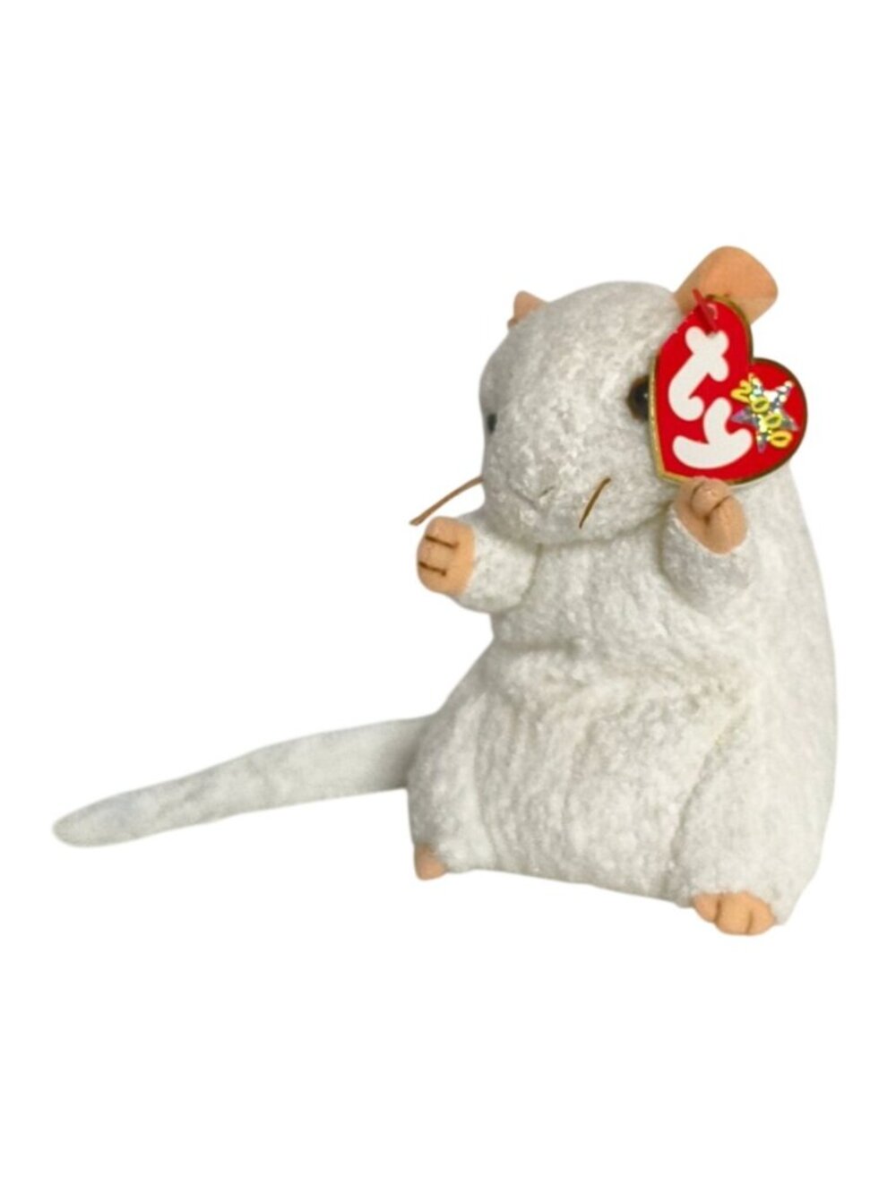 Ty Beanie Baby Cheezer The Mouse Plush Tags 2000 Collectible 5" White Animal